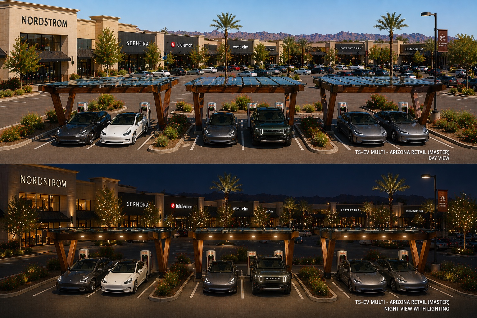 EVTimberShield Arizona retail day and night comparison