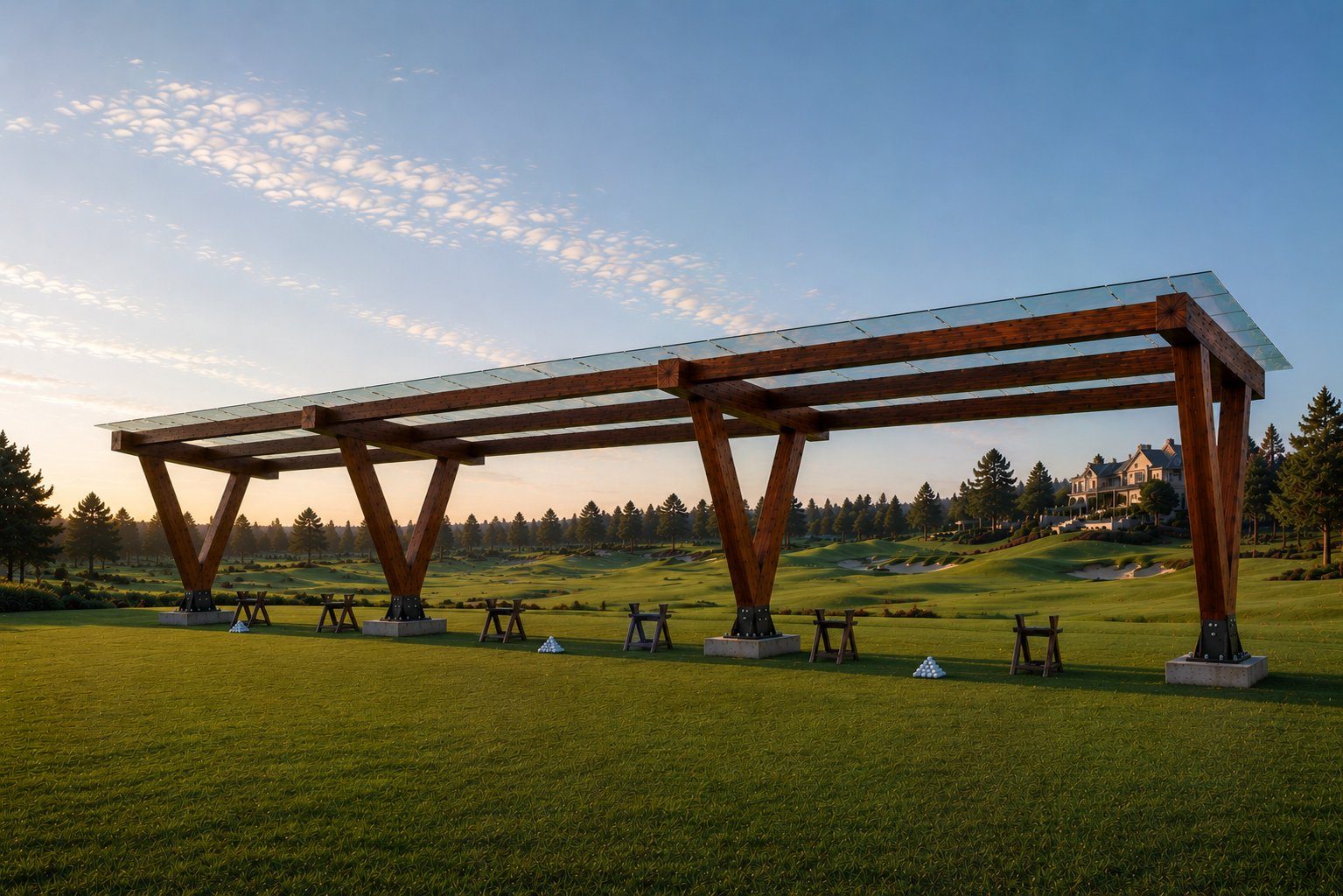 EVTimberShield TS-64 Six-Bay heavy timber canopy