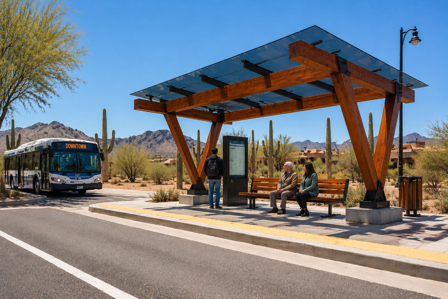 TimberTransit shelter in desert setting