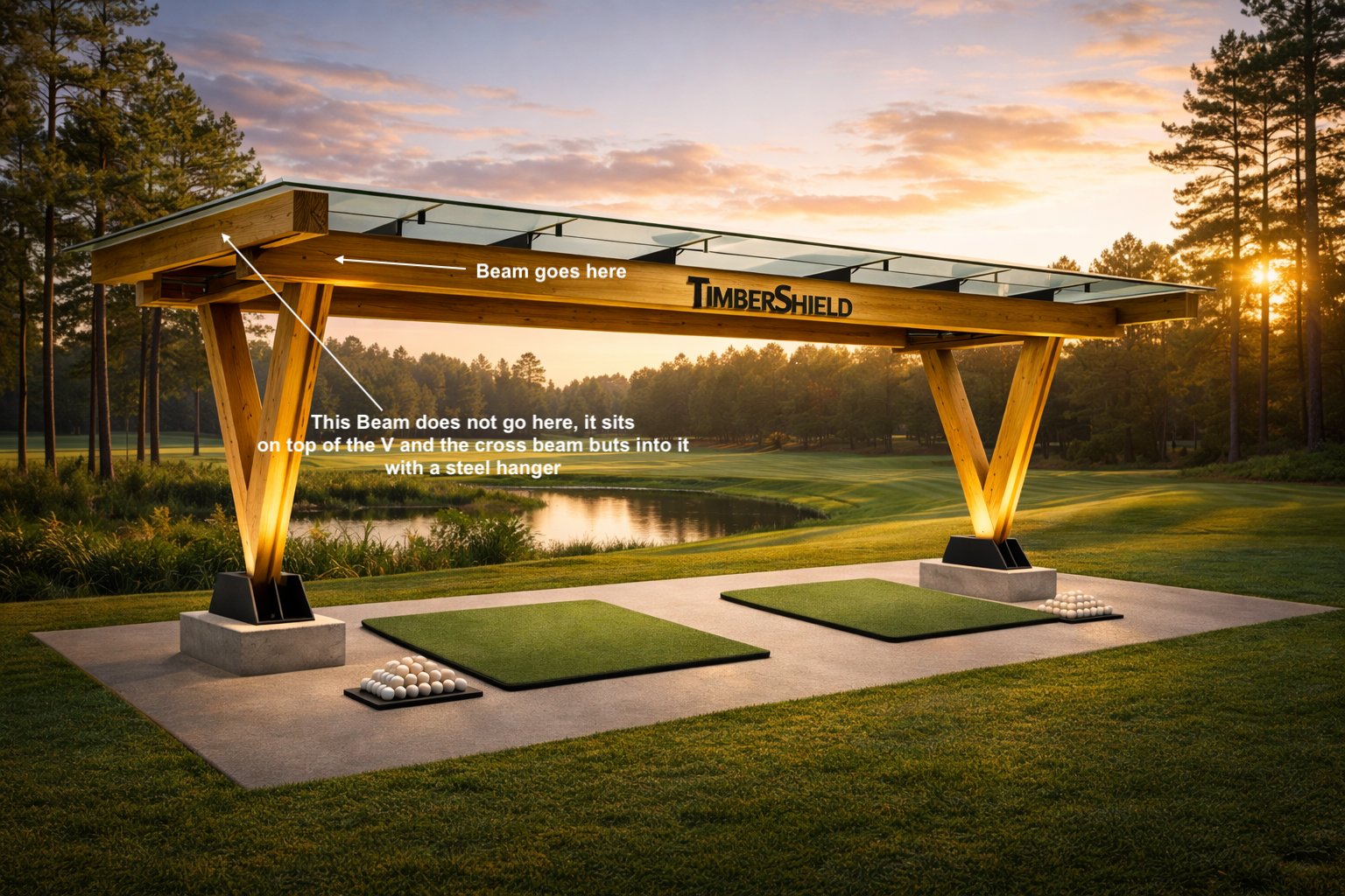 TimberShield exploded assembly diagram showing all structural components